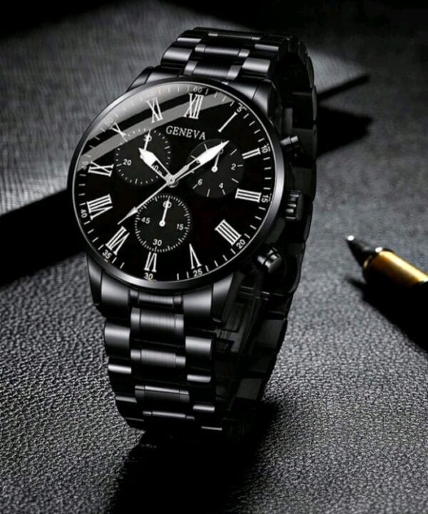 Men's Quartz Round Dial Business Casual Watch & Bracelet Combo Gift Set, Suitable For Valentine's Day, New Year, Christmas, Birthday Present To Family & Friends