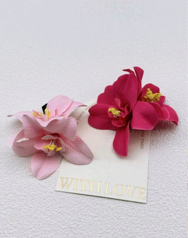 2pcs Artificial Flower Decor Hair Clip Hair Accessories For Women Girls Gifts Valentine's Day Valentines - Image 2