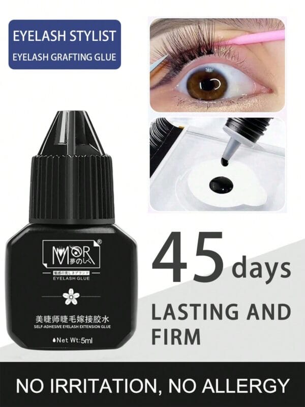 5ml Personal Eyelash Gel, Lasting And Tasteless, Waterproof Eyelash Extension Gel - Lasting For 45 Days, Tasteless, Non Irritating, Anti Allergy Formula - Very Suitable For Home Use, Fast Drying Strong Eyelash Gel, Long-Lasting DIY Eyelash Gel