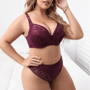 Sexy Lace Push-up Bra and Panty Set for Women, Floral Embroidery, Underwire Support, Available all size