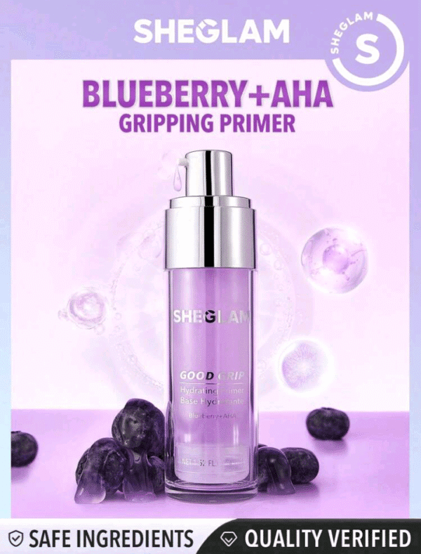 SHEGLAM Good Grip Hydrating Primer-Blueberry + Aha Oil Control Moisturizing Blueberry Primer Gel Smooth Fine Lines Oil And Silicone-Free Face Primer Easter Mother's Day Father's Day Graduation Birthday Holiday Winter Y2K Fancy Fashion Makeup Cosmetic Party Beach Travel Camping Outdoors School Campus Trip Festivals Decor Gift Present Rose Girl Cosplay Best Color Charm Vibe