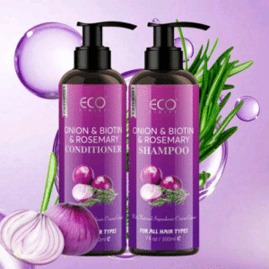 Onion Biotin And Rosemary Shampoo & Conditioner Set For Soften & Shine Hair, Heat Protection, Oil Control, Ideal For Summer Use,Repair Damaged Hair, Natural Hair Moisturizer Infused Onion Extract, Rosemary, Biotin & Jojoba, Care Scalp, Remove Loose Dandruff Flakes, Strengthen Hair, Smooth Dry Hair