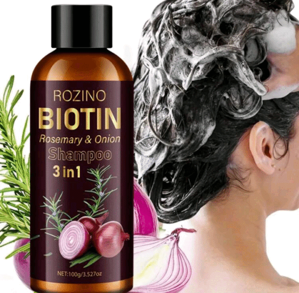 100g 3-In-1 Biotin, Rosemary & Onion Shampoo, Provides New Washing Experience, Leaves Hair Fluffy And Voluminous, Lightweight And Natural, Doubles Hair Smoothness, Deeply Nourishes And Revitalizes Hair