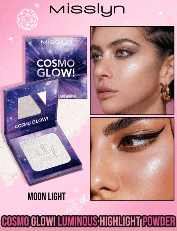 Misslyn MISSLYN-COSMO GLOW!Luminous Highlight Powder,Brightening Highlighter, 1pc Highlighter Powder Palette, Shimmer, Crown Pattern, Pigment Rich, Silky Formula, Natural Glow, Illuminator Highlighter, Lightweight, Long-Lasting Facial Bronzers Face Highlighter Palette Contour Makeup, New Year Cosmetic, Beginner Friendly, Golden Ace, Valentine'S Day, Winter, Y2K Makeup Party, Holiday, New Year Cosmetic, Cosplay, Chinese New Year,Vegan,Cruelty Free