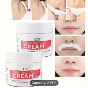 2pcs Gentle Hair Removal Cream for Women - Alcohol-Free, Effective on Face, Body & Intimate Areas, Leaves Skin Smooth