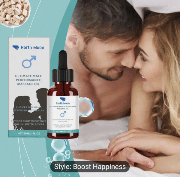 North Moon Ultimate Male Performance - Energizing Essential Blend for Intimate Moments, Romantic Nights, and Special Occasions, 1.5 FL OZ, Intimate | Energizing Blend | Sleek Bottle Design, for Couples
