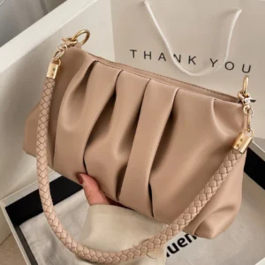 Vintage Bag, Winter Bag, Fashion Pleated Pu Leather Shoulder Bag, Women's Handbag, Crossbody Bag, Suitable For Girls, Students, White-Collar Workers, Commuting, Daily Collocation, Leisure, Shopping, Travel, Gifts.
